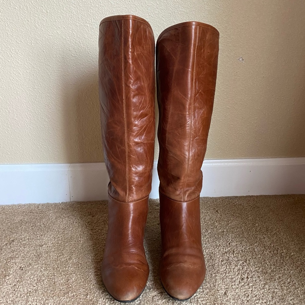 Enzo Angiolini Two-Tone Riding Boots - Picture 2 of 9